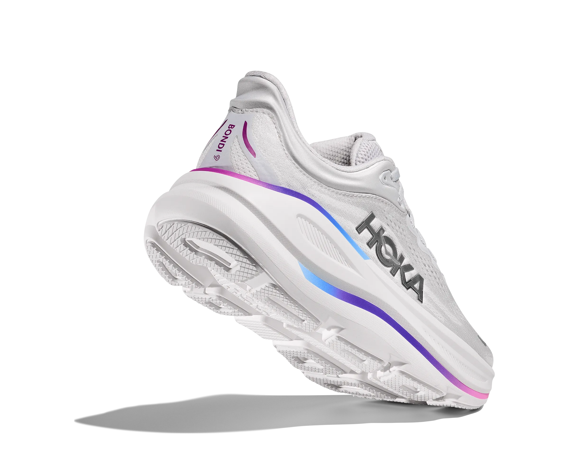 Hoka Bondi 9 Cosmic Grey White Wide Women's