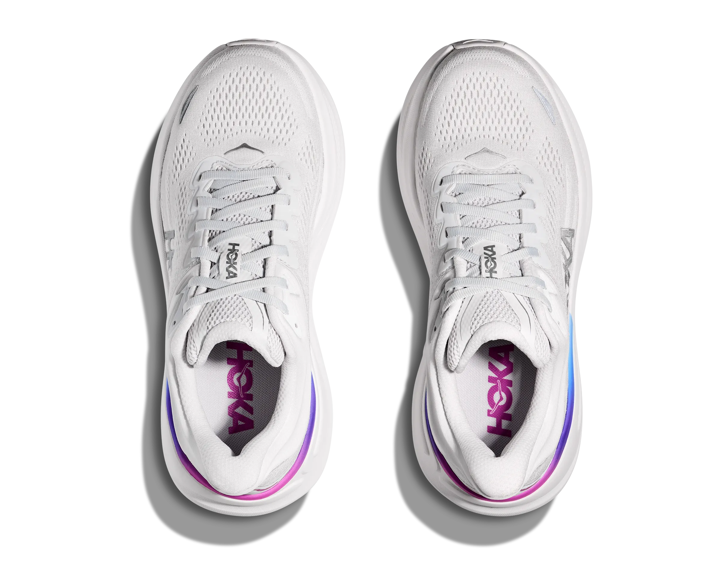 Hoka Bondi 9 Cosmic Grey White Wide Women's